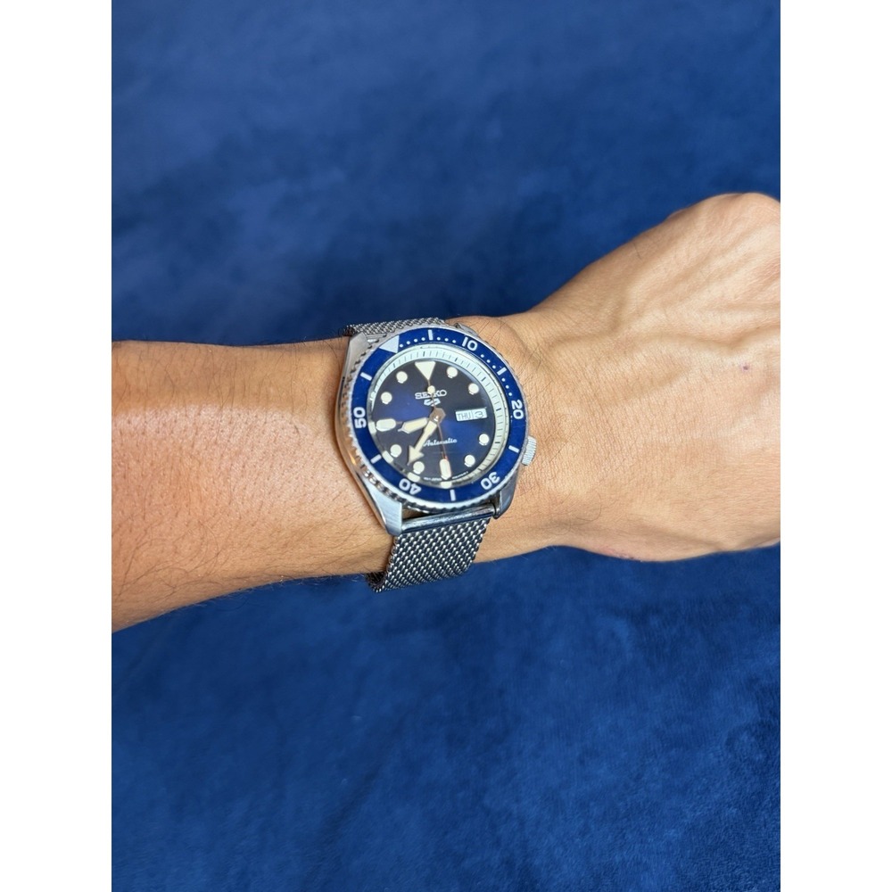 Seiko 5 Sports Automatic Blue Dial Men Watch SRPD71 Stainless Steel Bracelet